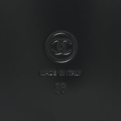 Chanel Crumpled Shiny Lambskin Velcro Dad Sandals 36 Black 6 of 9