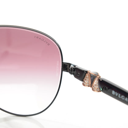 Bulgari Crystal Aviator Sunglasses 6080-B Black 6 of 7