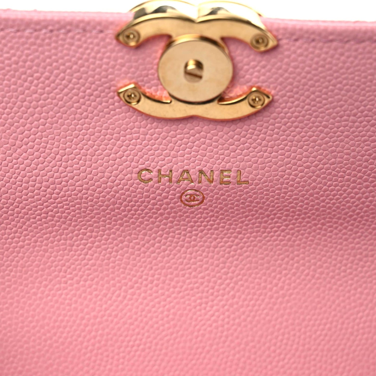Caviar Quilted Flap Phone Holder With Chain Light Pink
