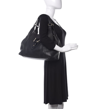 Gucci Pebbled Calfskin Medium Greenwich Shoulder Bag Black 2 of 12