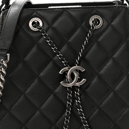 Chanel Caviar Quilted Small CC Bucket Bag Black 7 of 9