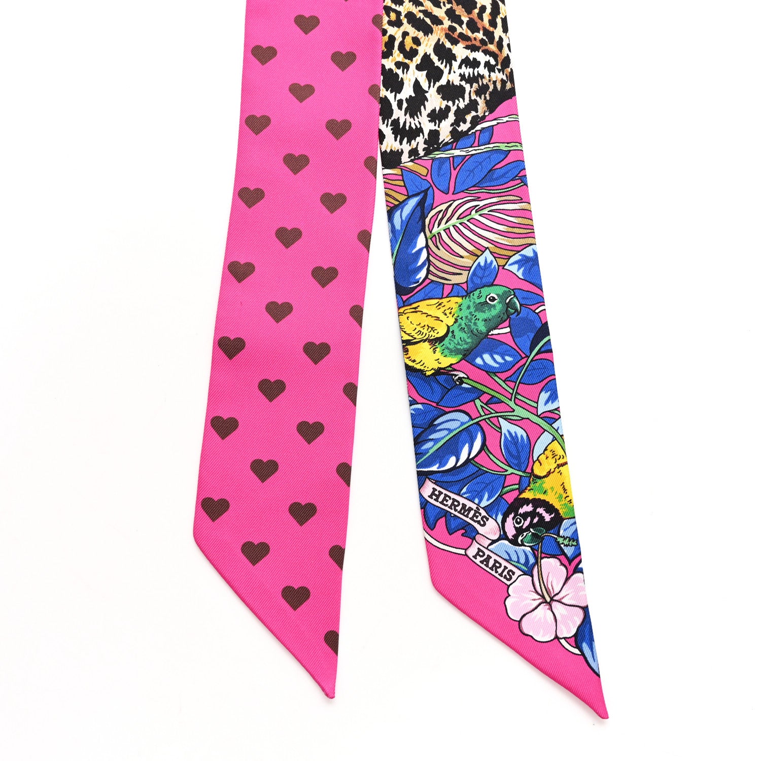 Hermes Silk Jungle Love Love Twilly Rose Vif Bleu Roy 2 of 4