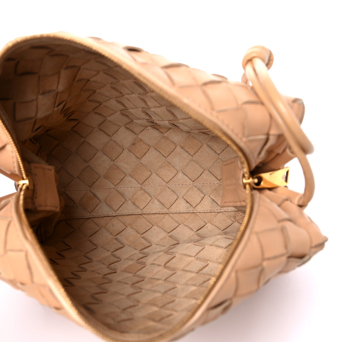 Nappa Intrecciato Small Loop Camera Bag Almond