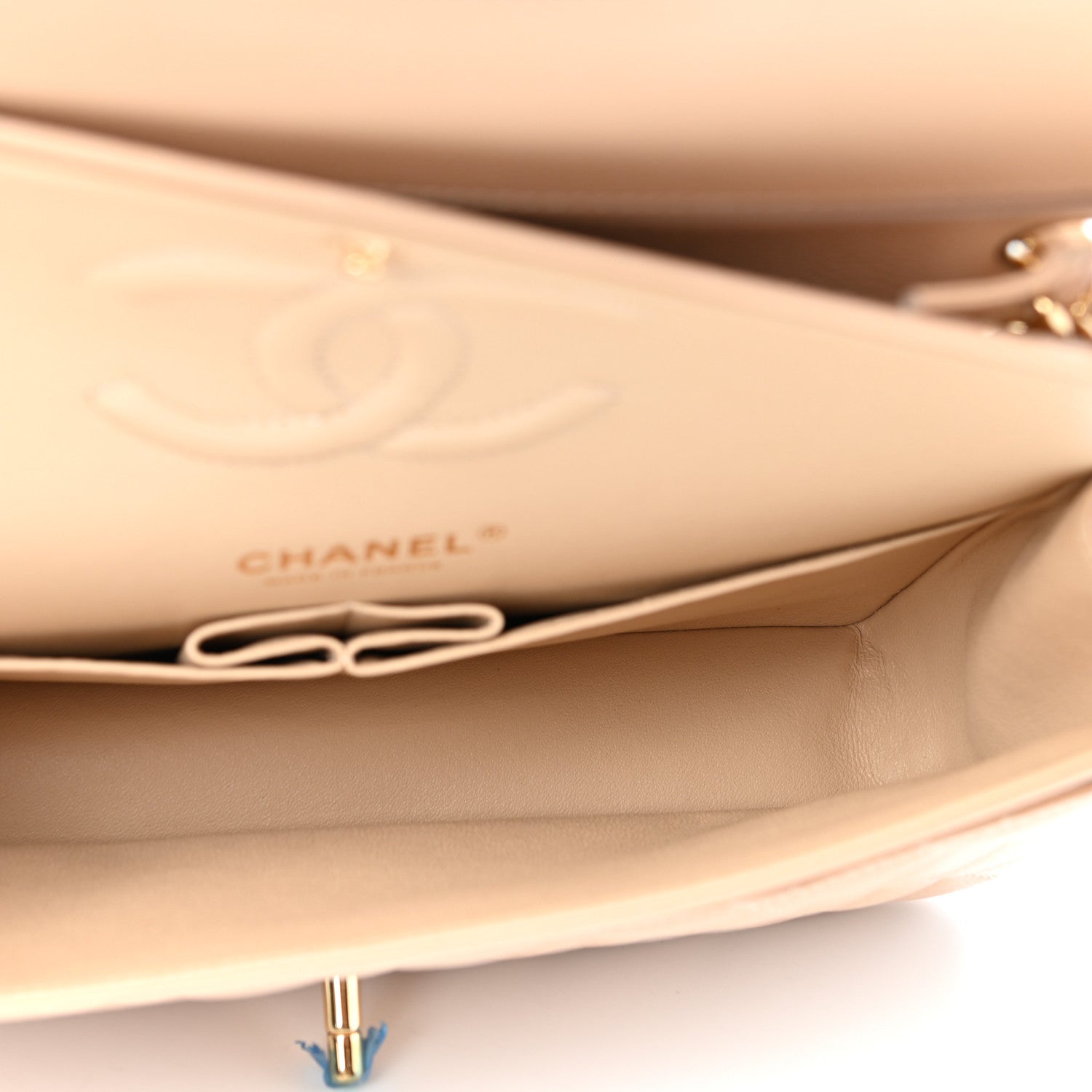 Chanel Caviar Quilted Medium Double Flap Beige 5 of 12