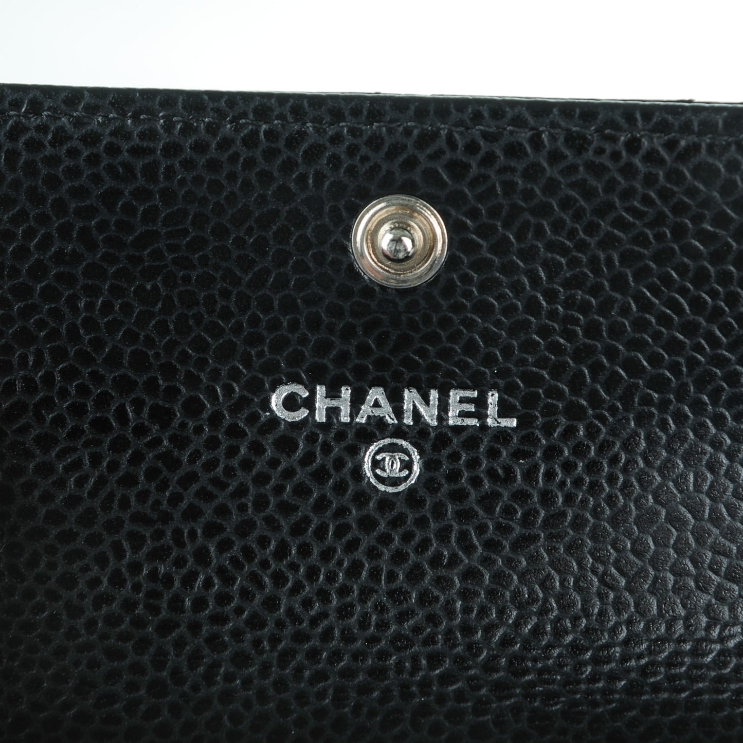Caviar Quilted Flap Card Holder Black