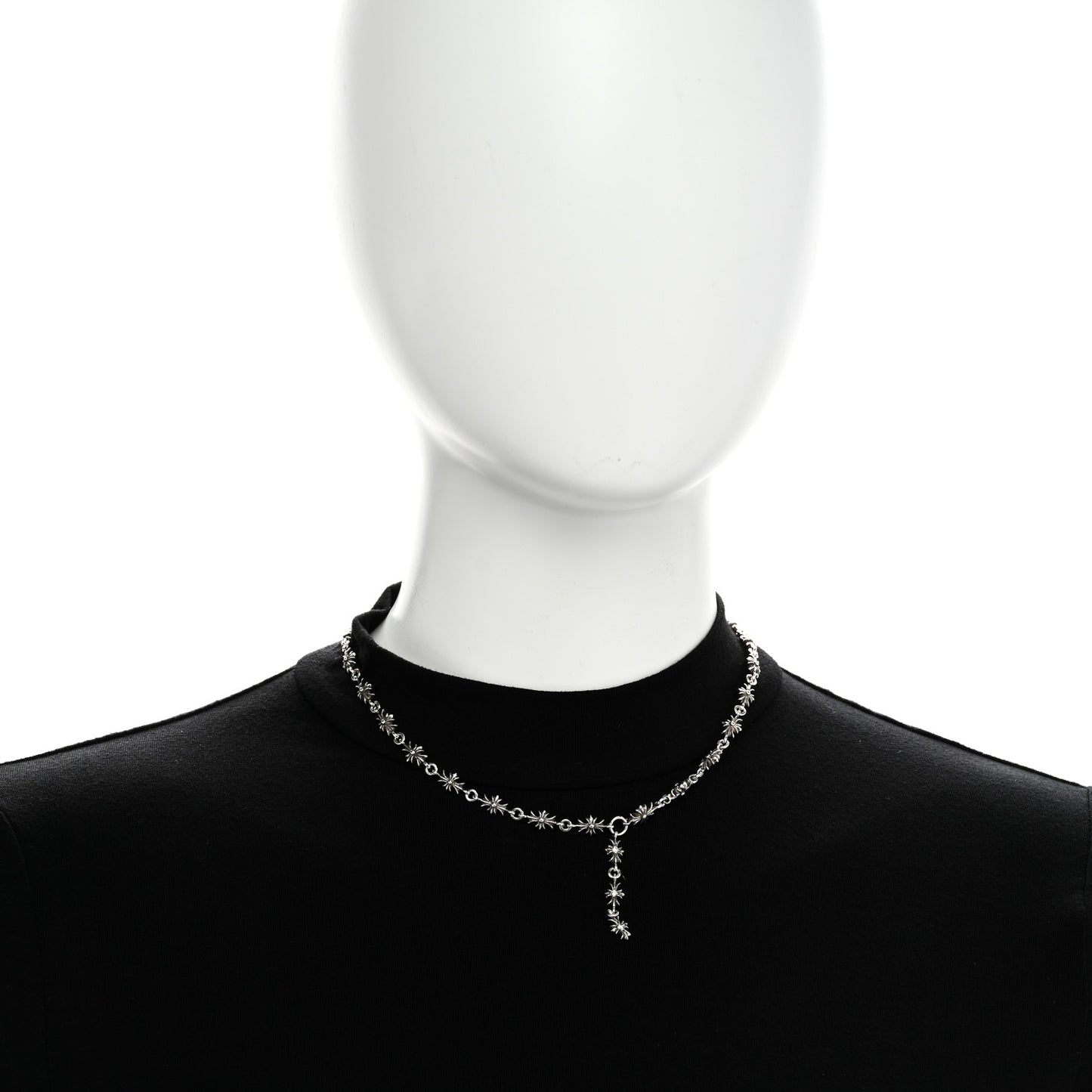 Sterling Silver Diamond Tiny Cross Link Necklace