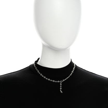 Chrome Hearts Sterling Silver Diamond Tiny Cross Link Necklace 2 of 5