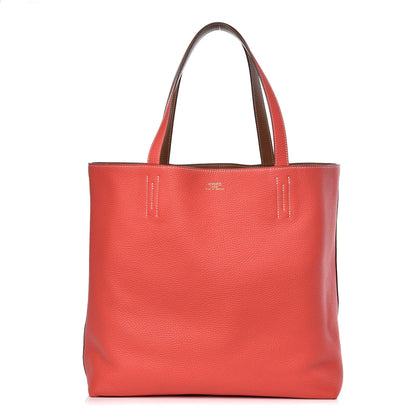Hermes Taurillon Clemence Double Sens 45 Reversible Tote Gold Rose Jaipur 1 of 15