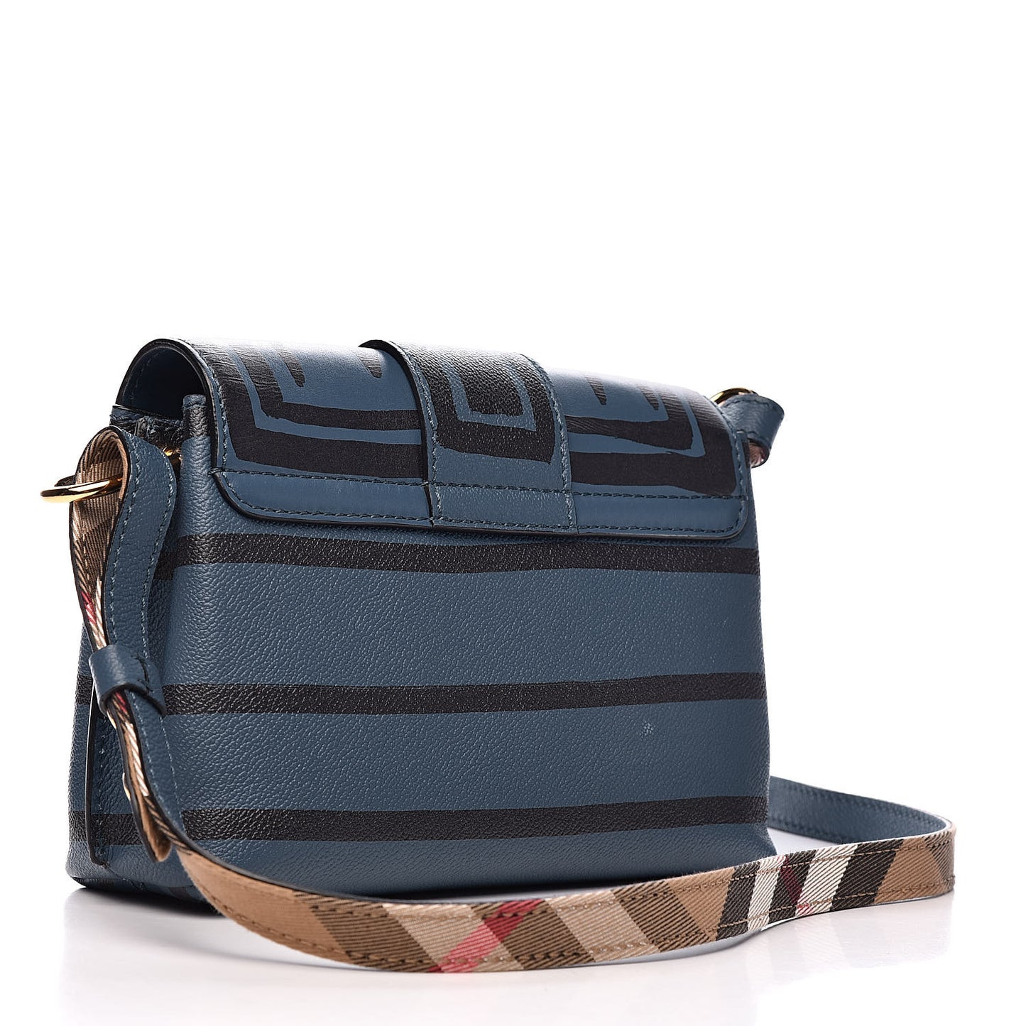 Soft Grained Calfskin Check Graphic Print Small Medley Crossbody Blue
