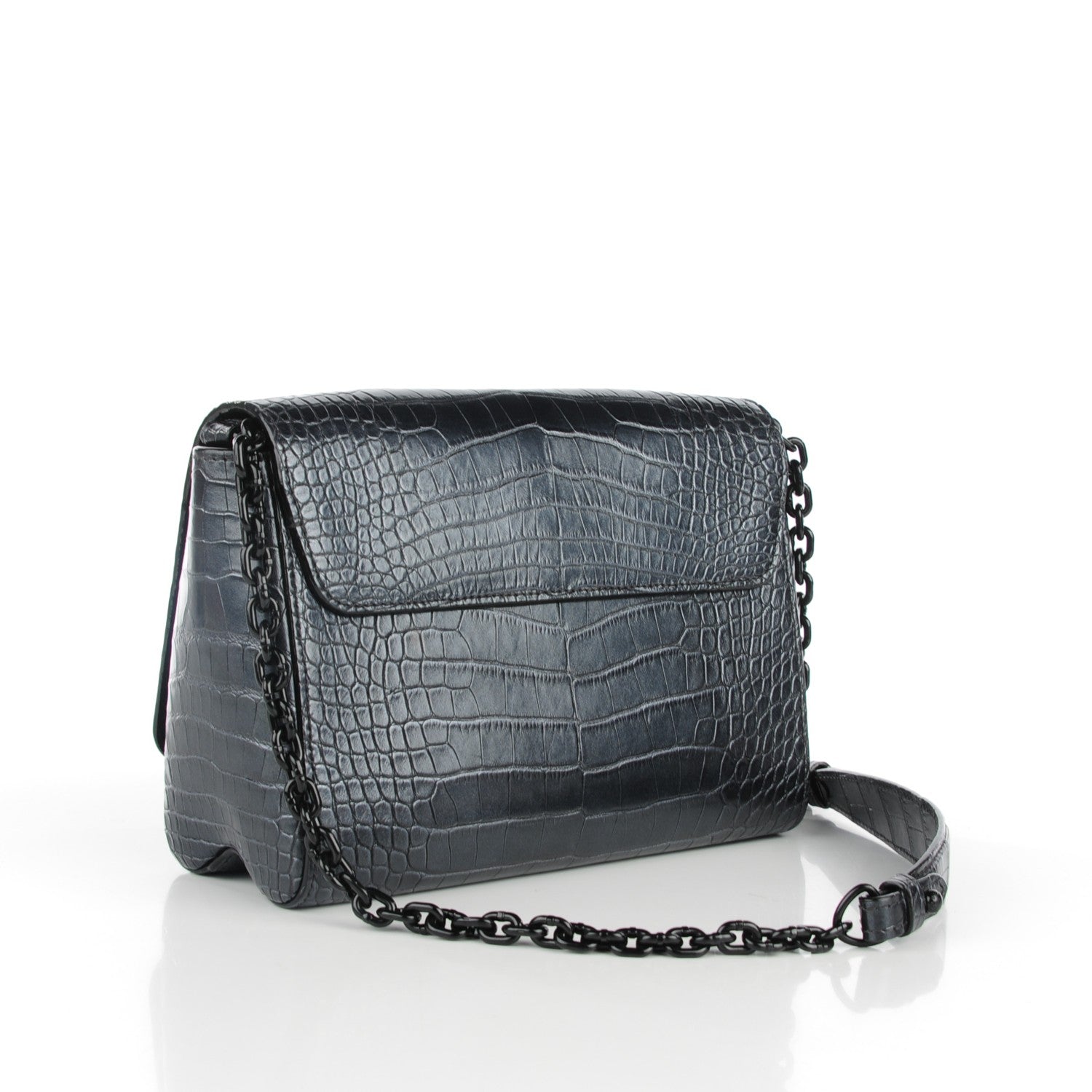 Louis Vuitton Crocodile Twist Shoulder Bag MM Black 3 of 7