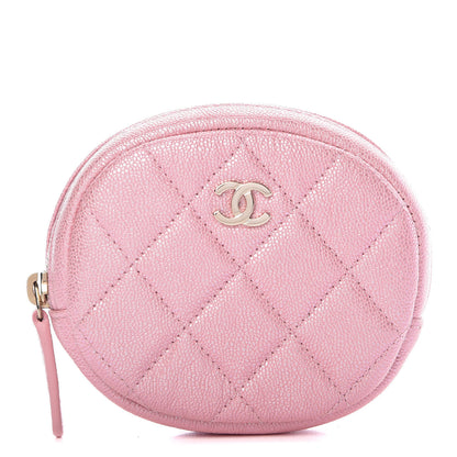 Chanel Iridescent Caviar Quilted Zip Around Classic Coin Purse Rose Pink 1 of 8