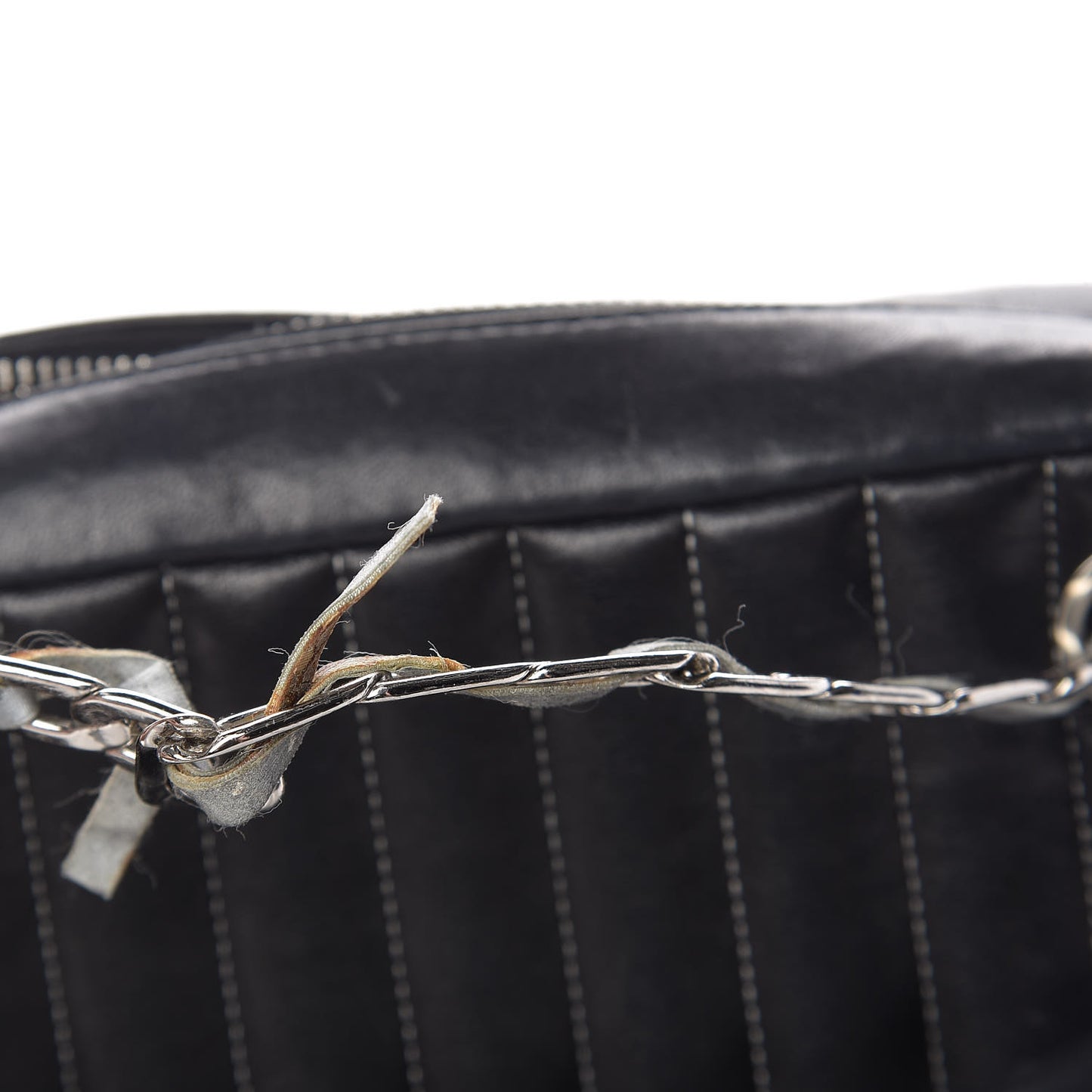 Lambskin Vertical Quilted Mademoiselle Camera Case Black