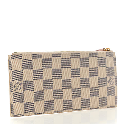 Louis Vuitton Damier Azur Felicie Chain Wallet Zippered Insert Rose Ballerine 3 of 6