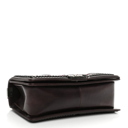 Chanel Goatskin Quilted Medium Boy Handle Flap Burgundy 4 of 12