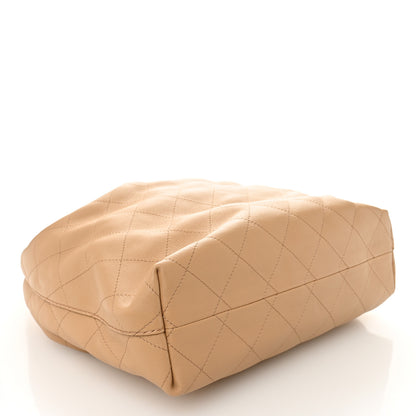 Chanel Calfskin Quilted Small Maxi Hobo Beige 4 of 10