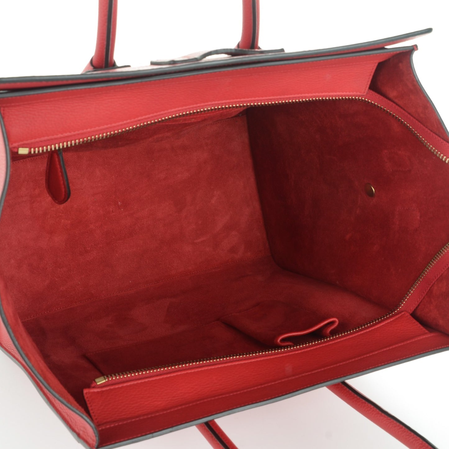 Drummed Calfskin Mini Luggage Coquelicot