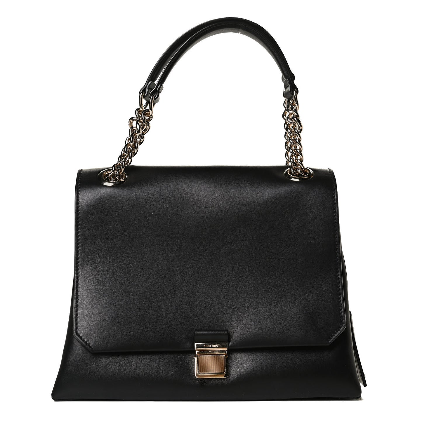 Soft Calfskin Top Handle Satchel Black