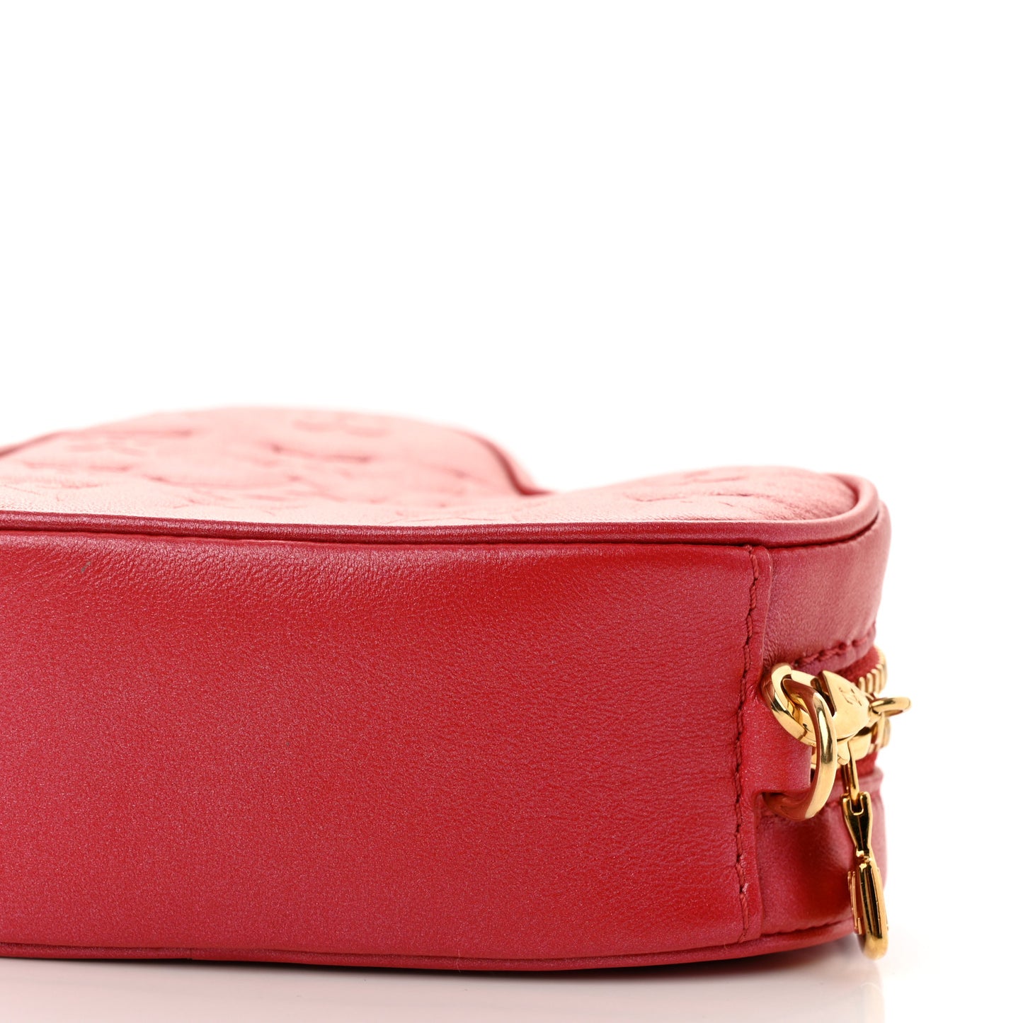 Lambskin Embossed Monogram Fall In Love Sac Coeur Heart Chain Bag Lipstick Red