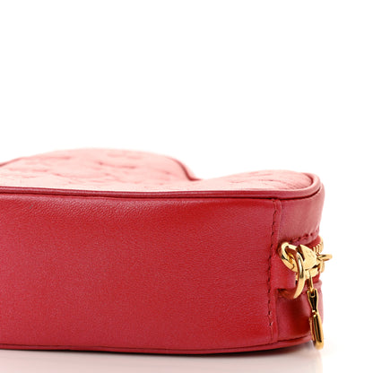 Louis Vuitton Lambskin Embossed Monogram Fall In Love Sac Coeur Heart Chain Bag Lipstick Red 9 of 9