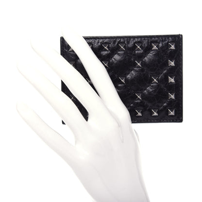 Valentino Garavani Craquele Nappa Rockstud Spike Card Holder Black 2 of 7