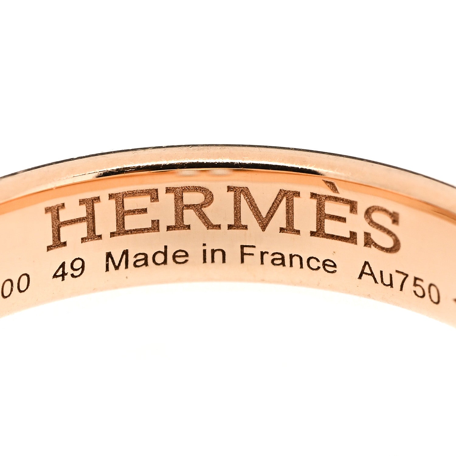 Hermes 18K Rose Gold Diamond Ever Herakles Wedding Band Ring 49 4.75 4 of 7
