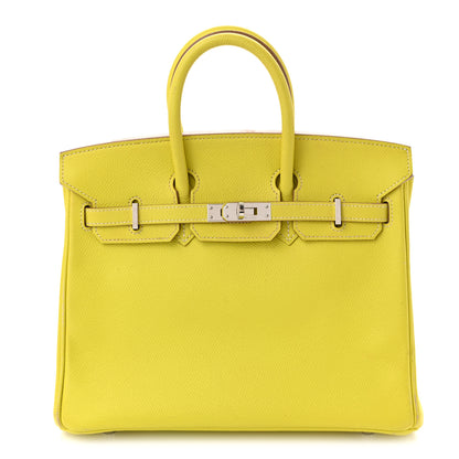 Hermes Epsom Candy Birkin 25 Lime Gris Perle 1 of 11