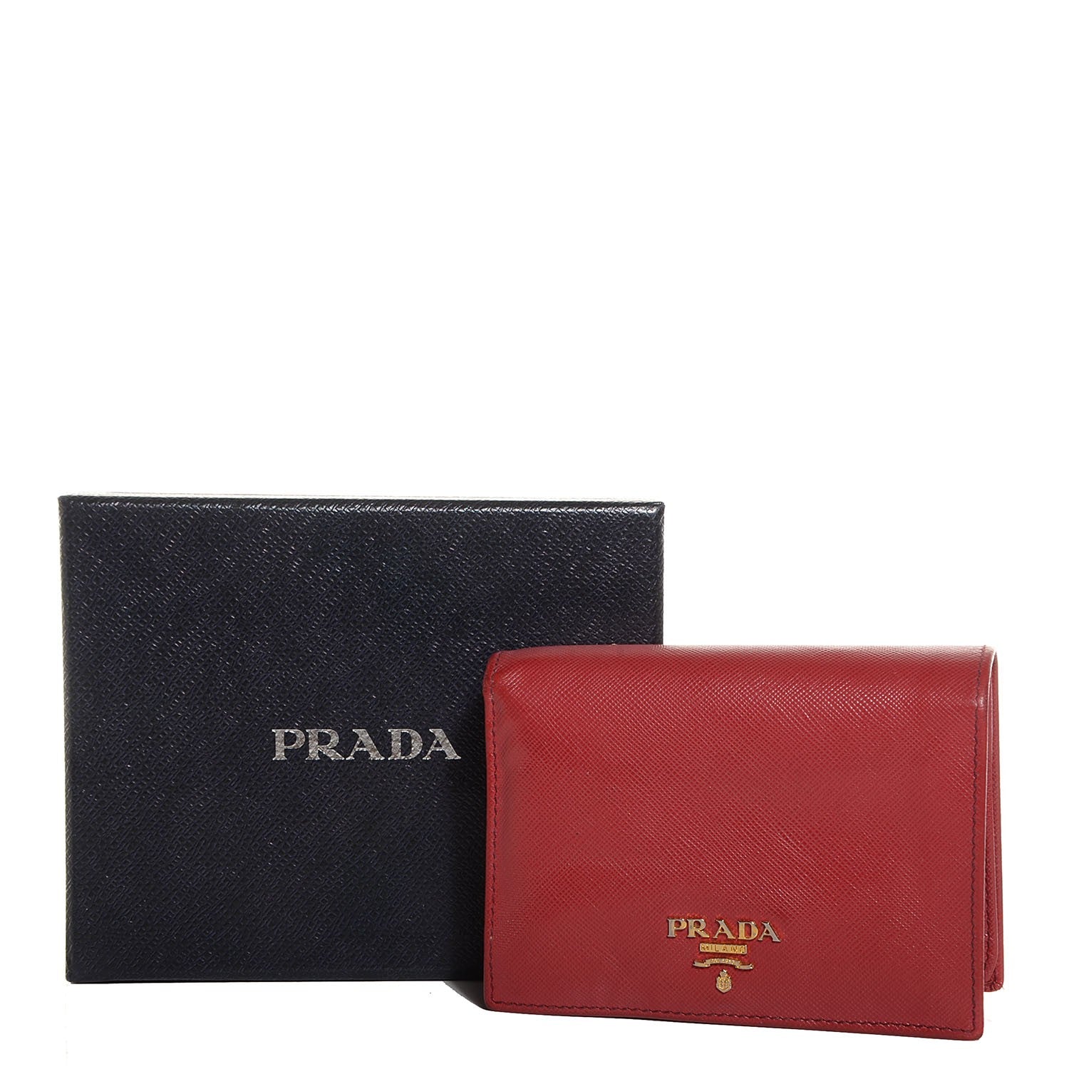 Prada Saffiano Metal Wallet Rubino 9 of 9