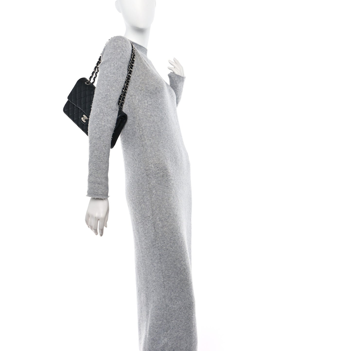 Lambskin Quilted Medium Double Flap Black