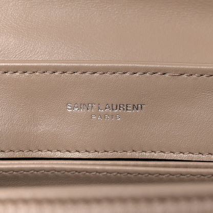 Saint Laurent Calfskin Y Quilted Monogram Toy Loulou Crossbody Bag Latte 6 of 15
