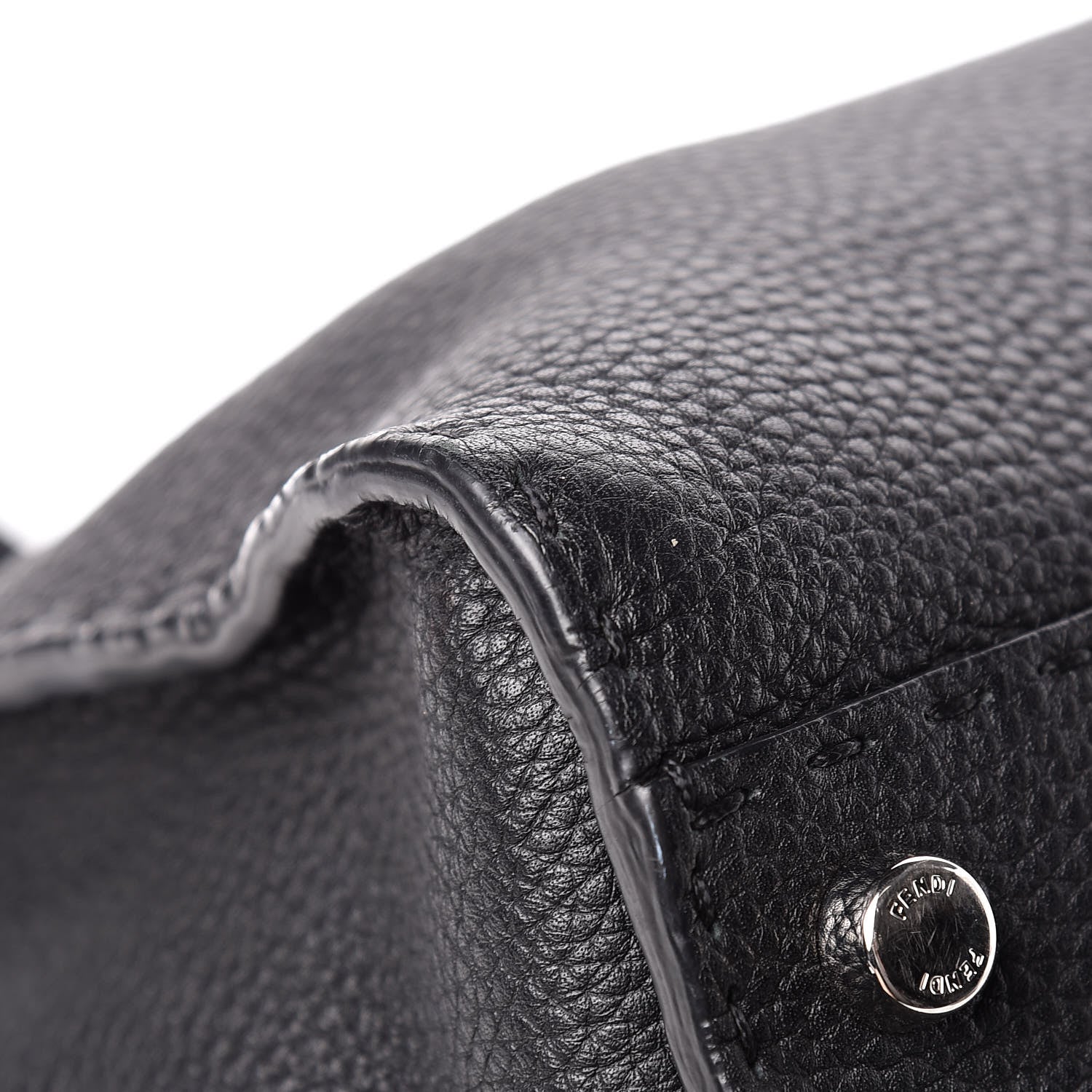 Fendi Cuoio Romano Selleria Bi-Color Large Peekaboo Iconic Satchel Black Mou 15 of 17