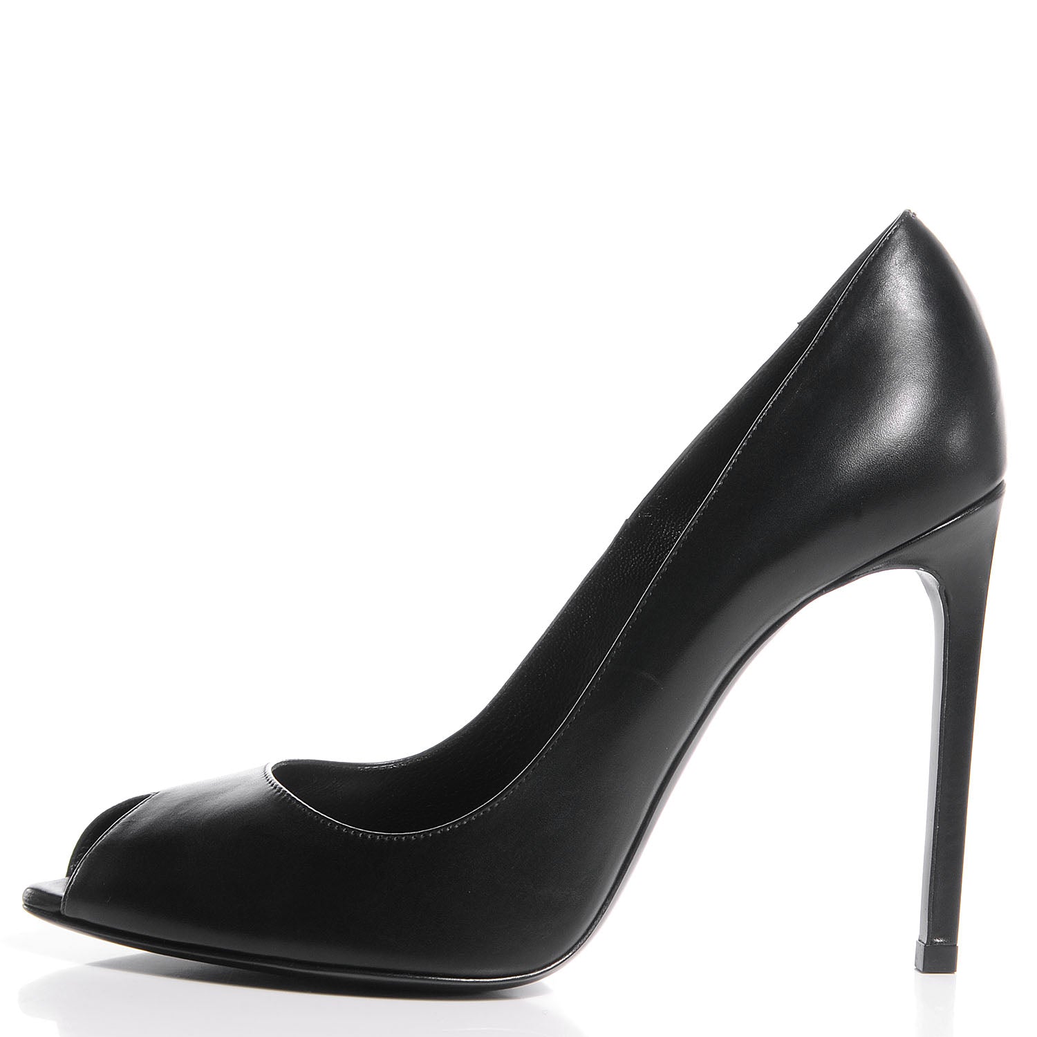 Saint Laurent Calfskin Paris 105 Peep Toe Escarpin Pumps 39 Black 1 of 7