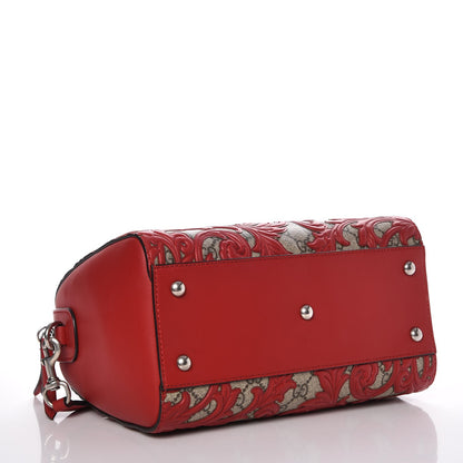 Gucci GG Supreme Monogram Arabesque Small Boston Hibiscus Red 5 of 11