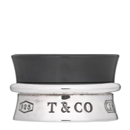 Tiffany Sterling Silver Titanium 1837 Wide Ring 47 4 1 of 4