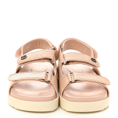 Gucci Malaga Kid Mini Double G Perforated Womens Dad Sandals 36 Skin Rose 2 of 11