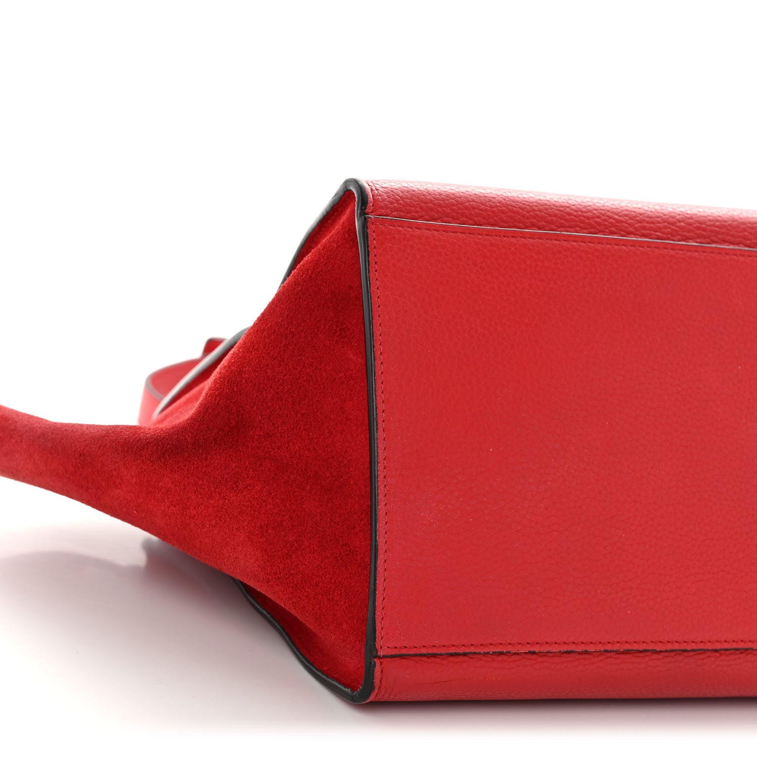Celine Drummed Calfskin Suede Small Trapeze Coquelicot 8 of 9