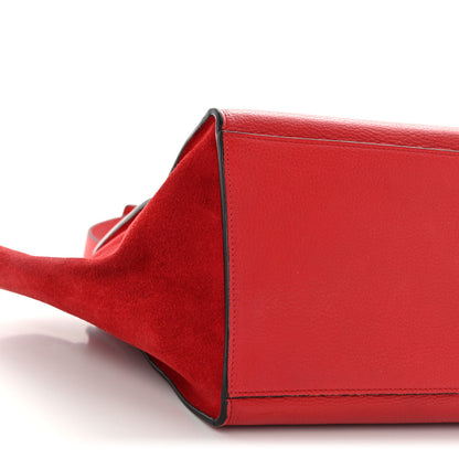 Celine Drummed Calfskin Suede Small Trapeze Coquelicot 8 of 9