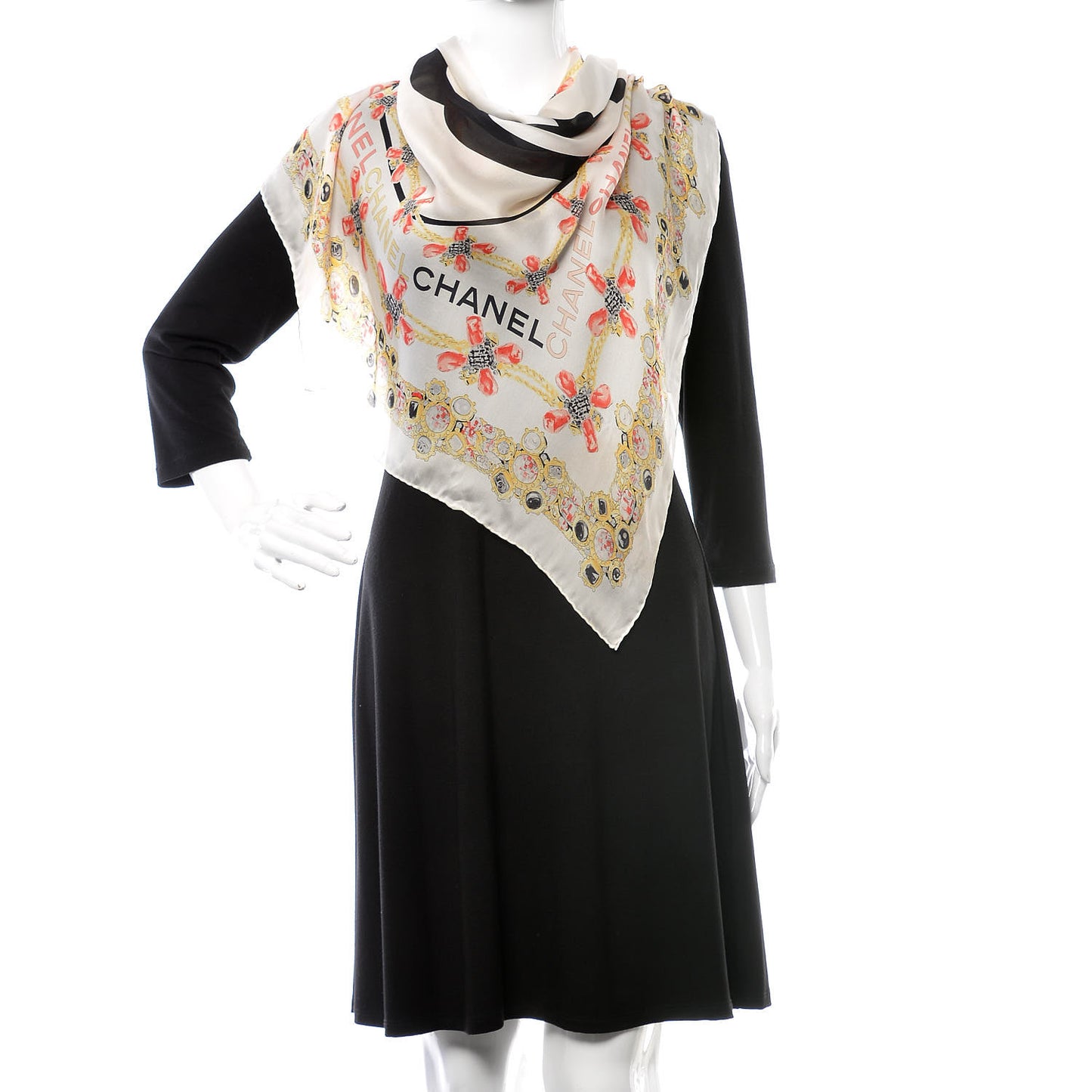 Silk CC Flower Square Scarf Multicolor