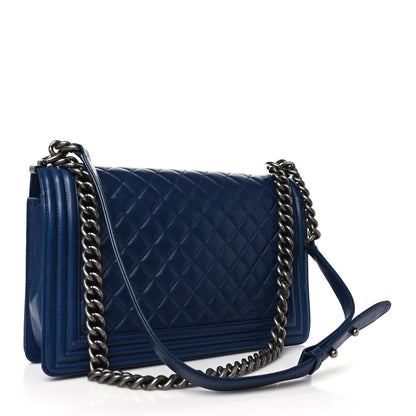 Chanel Calfskin Quilted New Medium Boy Flap Dark Blue 3 of 10