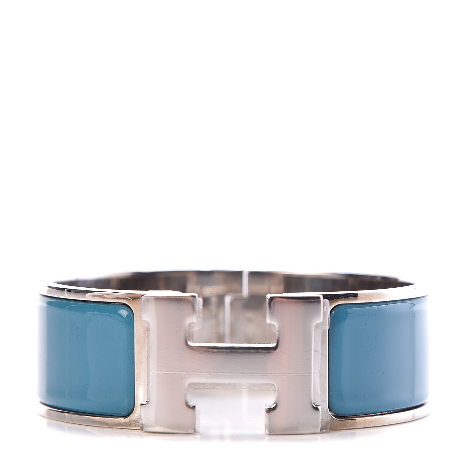 Hermes Enamel Wide Clic Clac H Bracelet PM Bleu Izmir 1 of 5