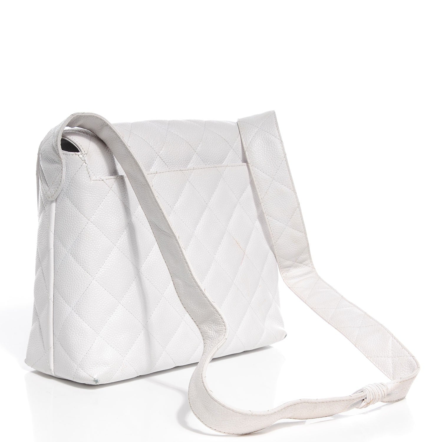 Chanel Caviar Quilted Shoulder Flap Bag White 3 of 9