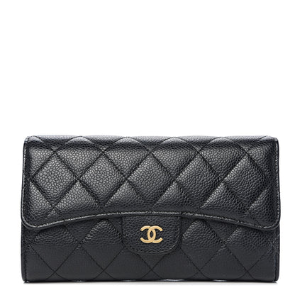 Chanel Caviar Quilted Large Flap Wallet Black 1 of 10