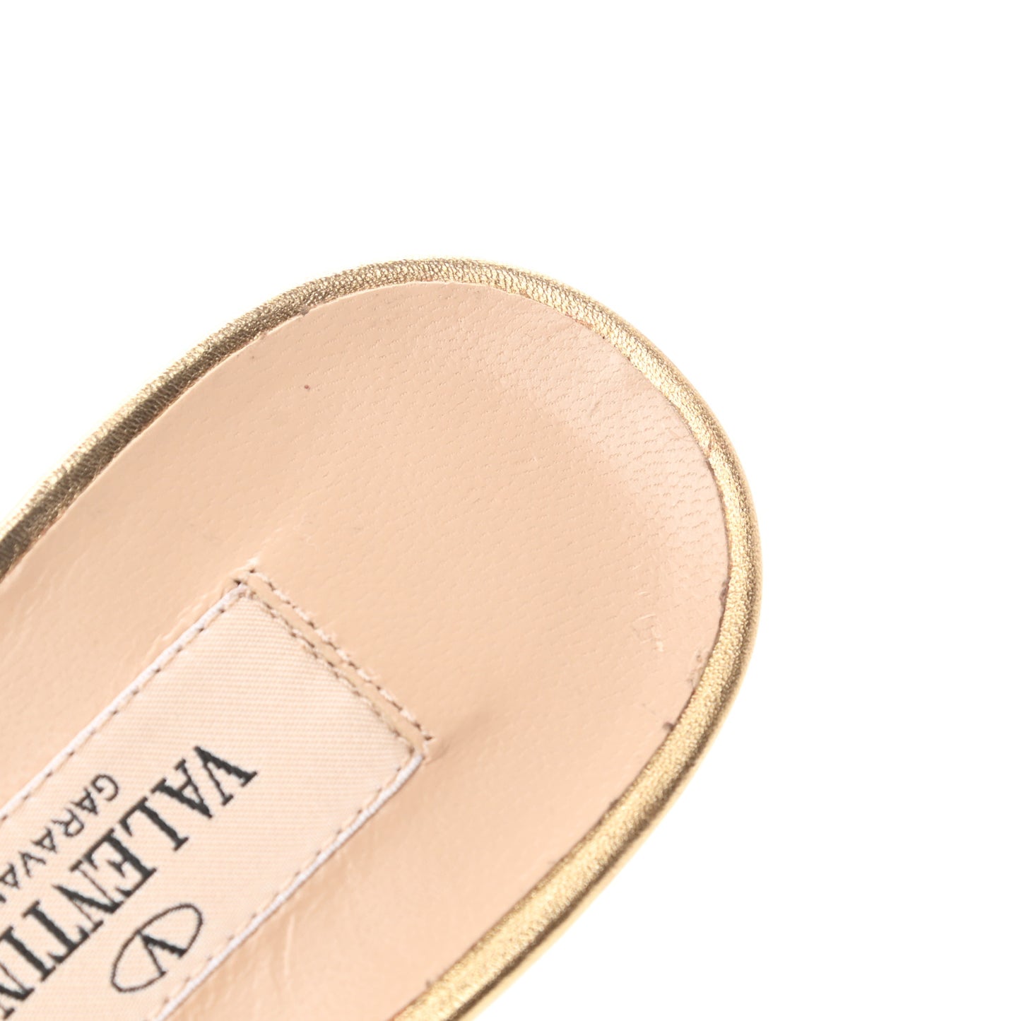 Metallic Calfskin Rockstud 60mm City Sandals 36.5 Antique Brass