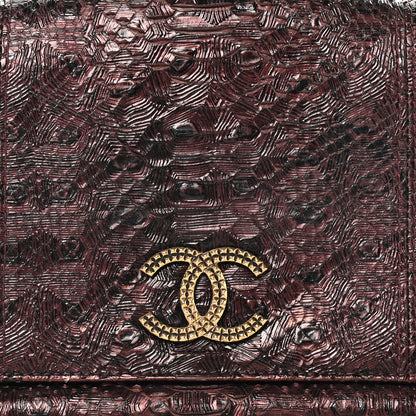 Chanel Metallic Snakeskin Medium Paris-Byzance Flap Burgundy 8 of 10