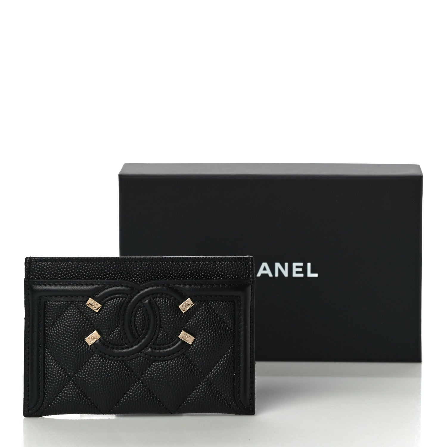 Chanel Caviar Quilted Filigree Card Holder Black 13 of 13