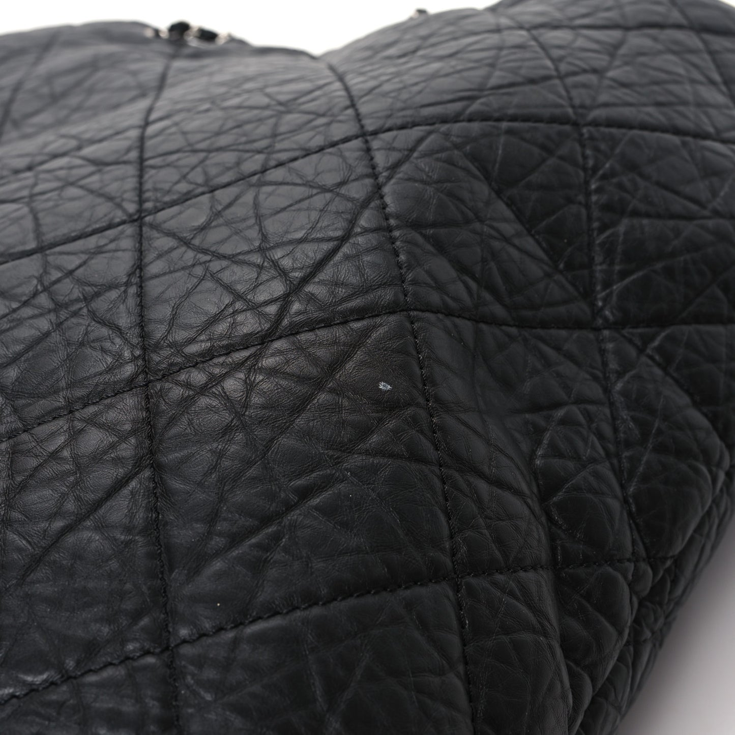 Aged Calfskin Large Reissue Drawstring Tote Black