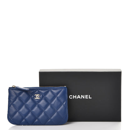 Chanel Lambskin Quilted Small Cosmetic Case Dark Blue 8 of 8