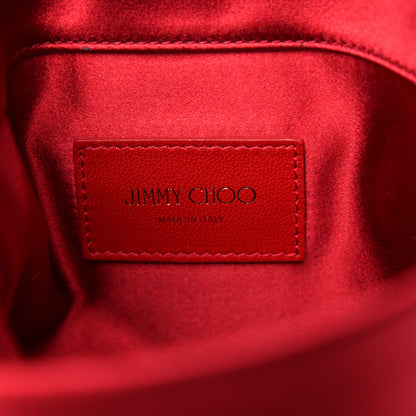 Jimmy Choo Satin Crystal Titania Clutch Red 6 of 9