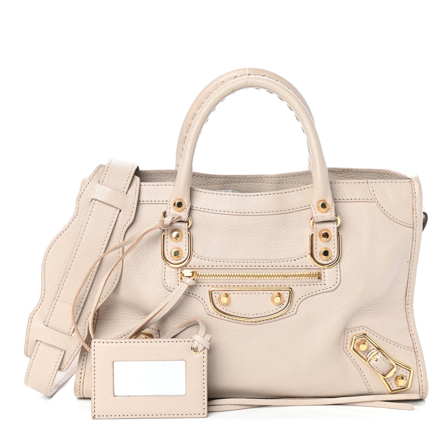 Balenciaga Chevre Gold Metallic Edge Hardware S City Beige Praline 1 of 8