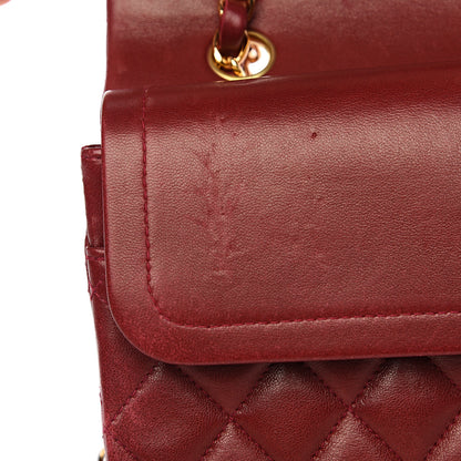 Chanel Lambskin Quilted Medium Double Flap Red 16 of 18