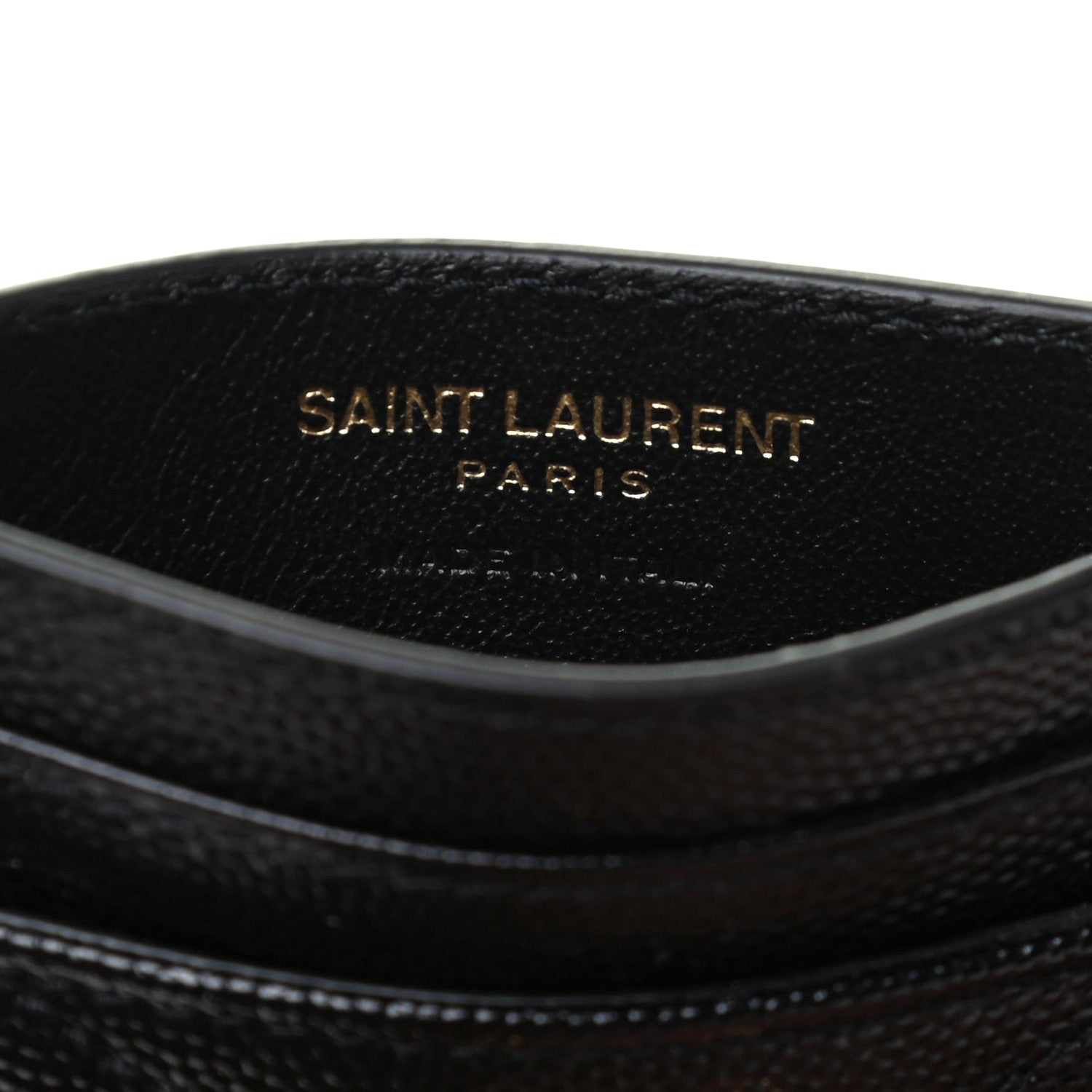 Saint Laurent Grain De Poudre Matelasse Chevron Monogram Credit Card Case Black 5 of 6